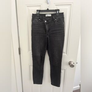 High Rise Super Skinny Ankle Jean Criss-Cross Waistband - 27 Short - Abercrombie